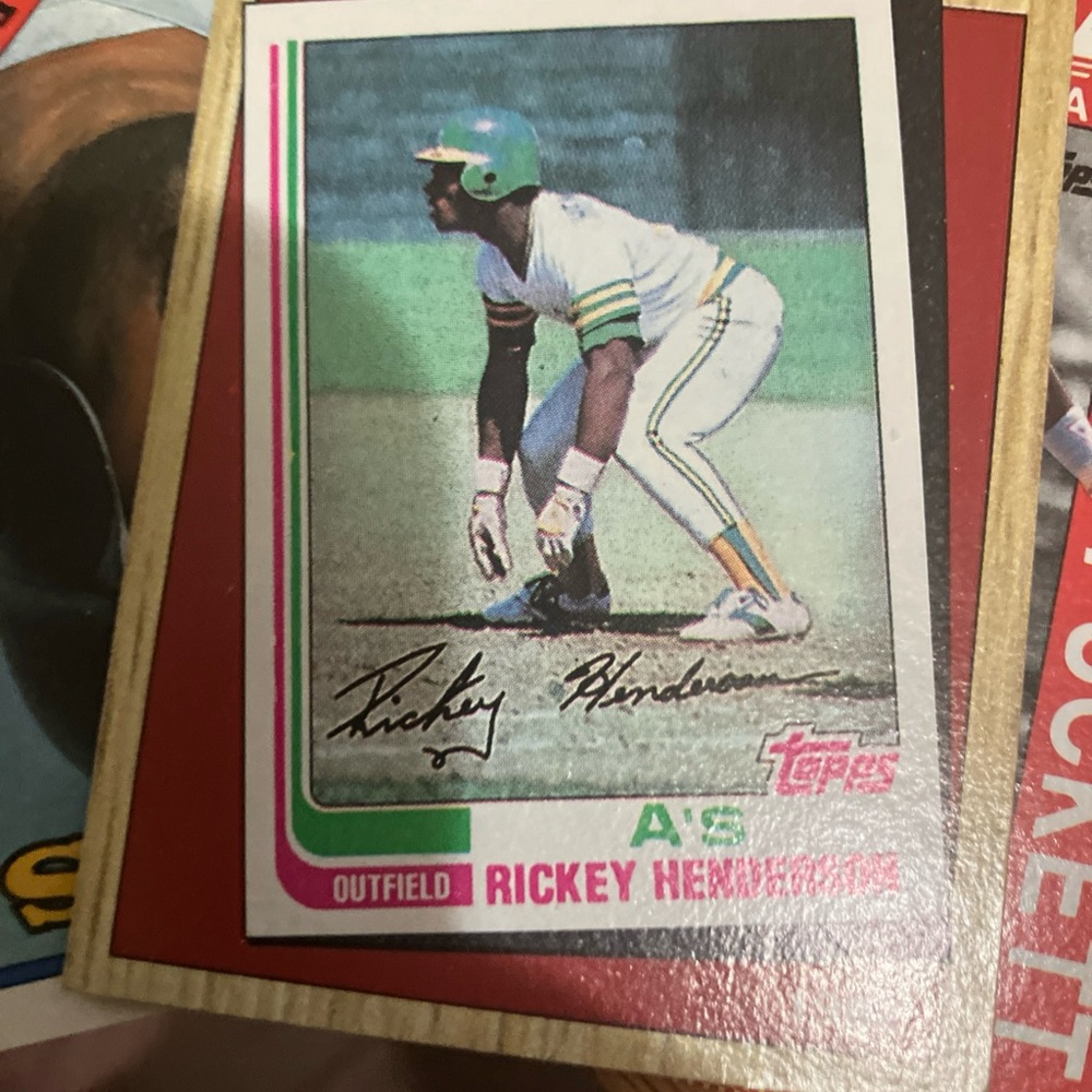 Topps Baseball Card - Rickey Henderson - Green and White